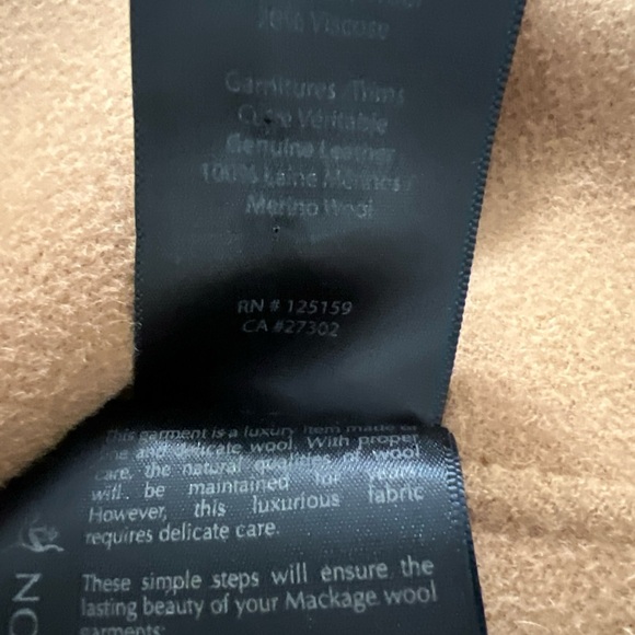 Mackage XS Camel Wool Coat • Leather Trim • Archive Luxury - Picture 11 of 14